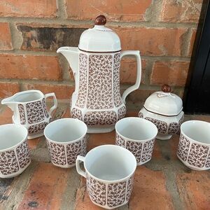 Vtg Seltmann Weiden Tea Coffee Set Bavaria W. Germany 8 Piece Floral Porcelain